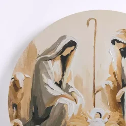 Christmas Art & Wall Decor>Kirklands Home Round Nativity Scene Canvas Art Print