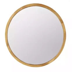 Kirklands Home Round Natural Light Wood Wall Mirror Best