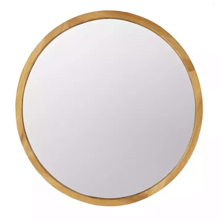 Kirklands Home Round Natural Light Wood Wall Mirror Best