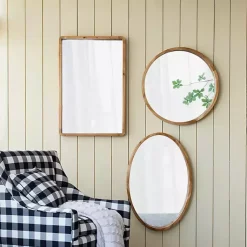 Kirklands Home Round Natural Light Wood Wall Mirror Best