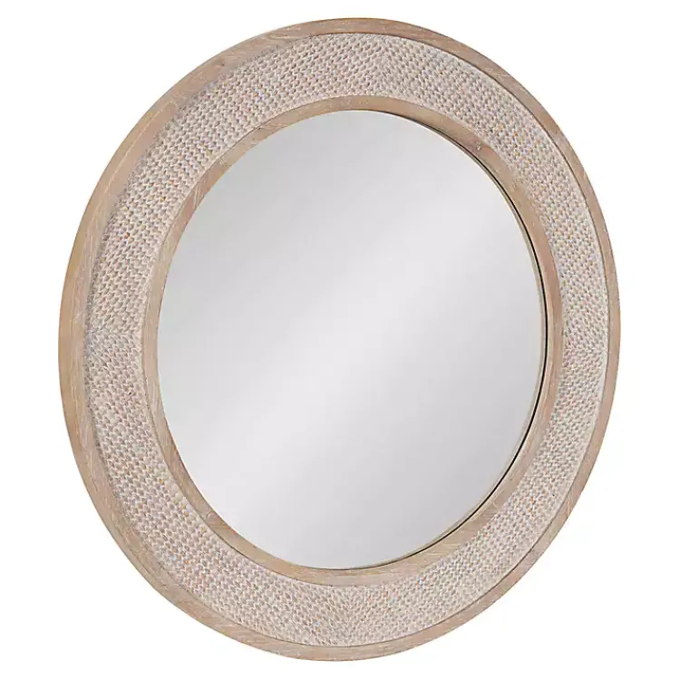 Kirklands Home Round Natural Rattan Wall Mirror New