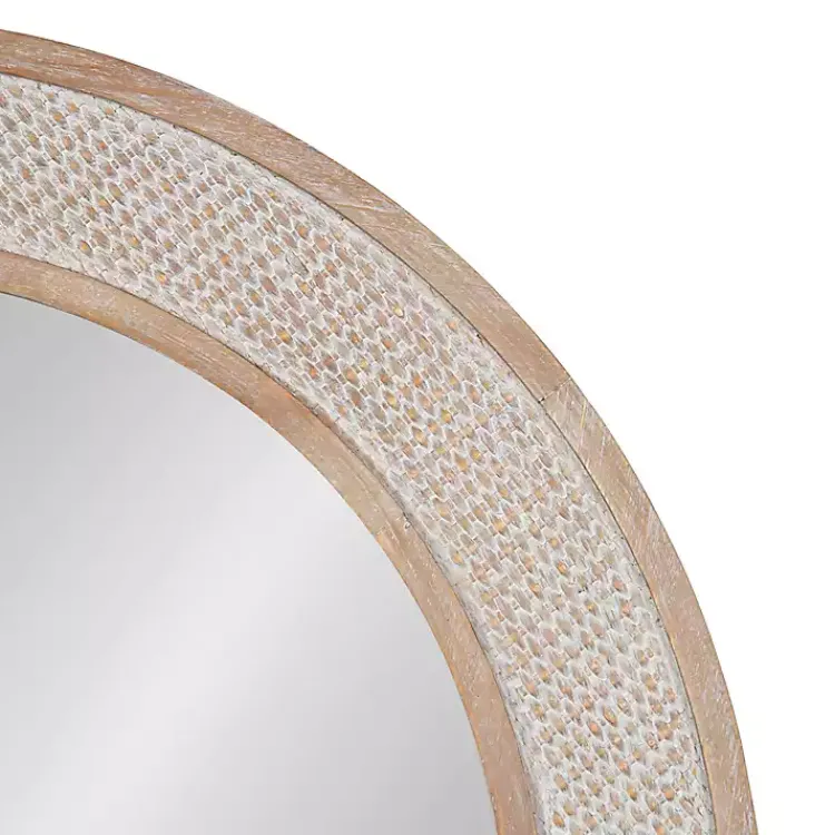 Kirklands Home Round Natural Rattan Wall Mirror New
