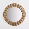 Kirklands Home Round Natural Textured Wood Wall Mirror Outlet
