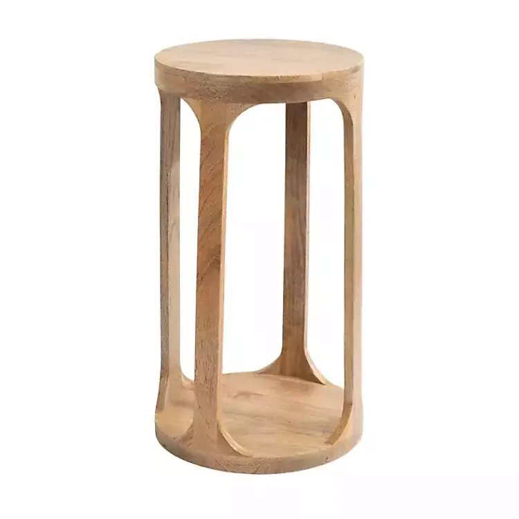 Kirklands Home Round Natural Wood Dani Accent Table Tan Best
