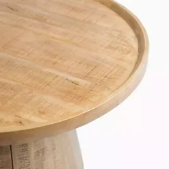Kirklands Home Round Natural Wood Hughes Coffee Table Tan Online