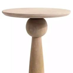 Kirklands Home Round Natural Wood Jess Accent Table Tan Outlet