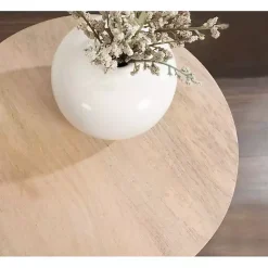 Kirklands Home Round Natural Wood Jess Accent Table Tan Outlet