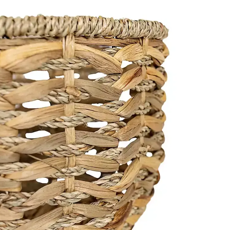 Baskets & Boxes>Kirklands Home Round Natural Woven Hyacinth Baskets, Set of 2 Tan