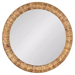 Kirklands Home Round Natural Woven Water Hyacinth Wall Mirror New