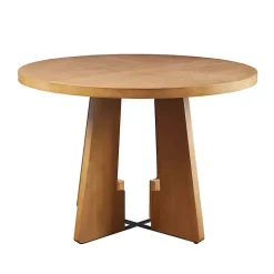Kirklands Home Round Pecan Wood Kenny Dining Table Brown Sale