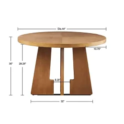 Kirklands Home Round Pecan Wood Kenny Dining Table Brown Sale
