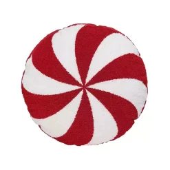 Christmas Pillows>Kirklands Home Round Peppermint Candy Pillow