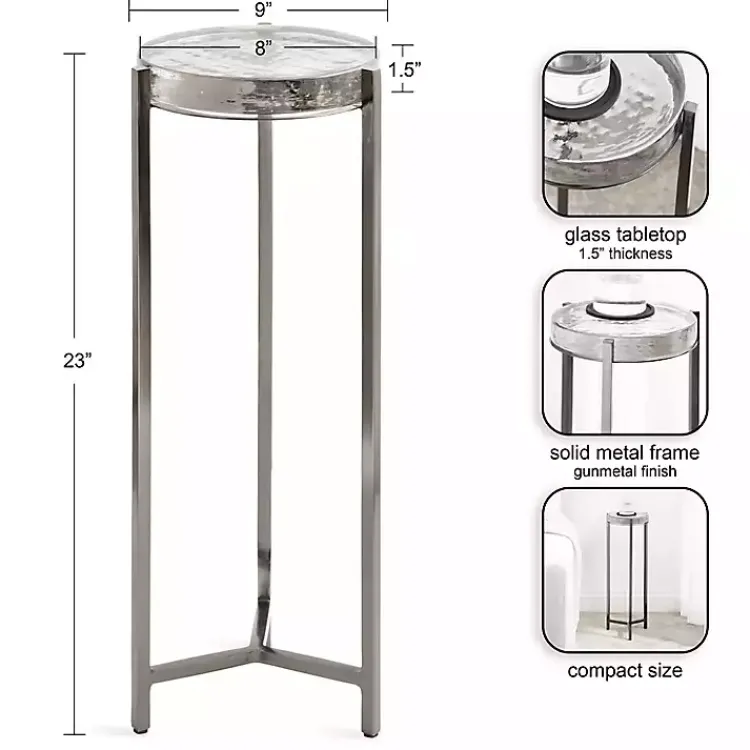 Kirklands Home Round Pewter Aguilar Accent Table