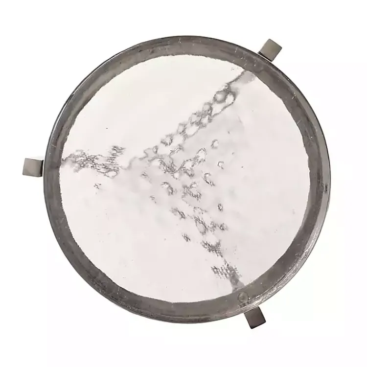 Kirklands Home Round Pewter Aguilar Accent Table
