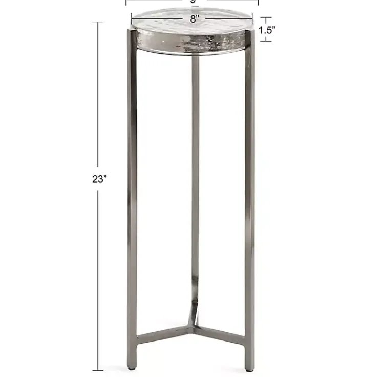 Kirklands Home Round Pewter Aguilar Accent Table