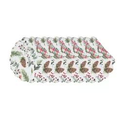 Christmas Dining & Entertaining>Kirklands Home Round Pinecone and Plaid Placemats, Set of 6