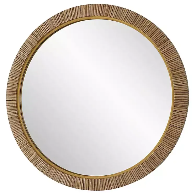 Kirklands Home Round Rattan Wall Mirror Outlet