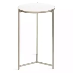 Kirklands Home Round Aguilar Accent Table Silver New
