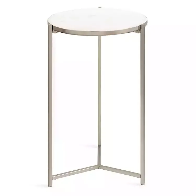 Kirklands Home Round Aguilar Accent Table Silver New