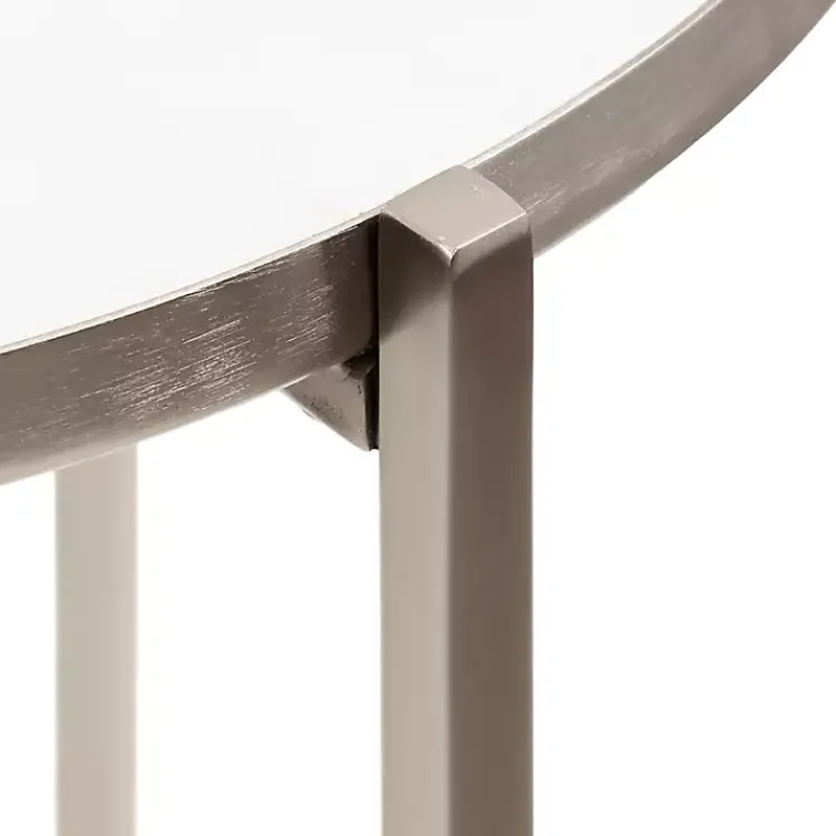 Kirklands Home Round Aguilar Accent Table Silver New