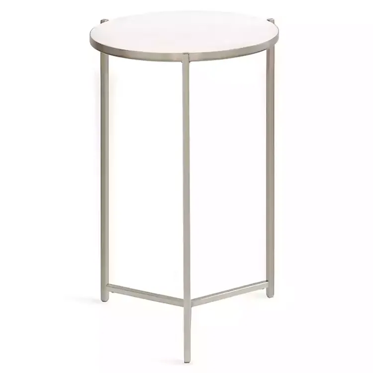 Kirklands Home Round Aguilar Accent Table Silver New