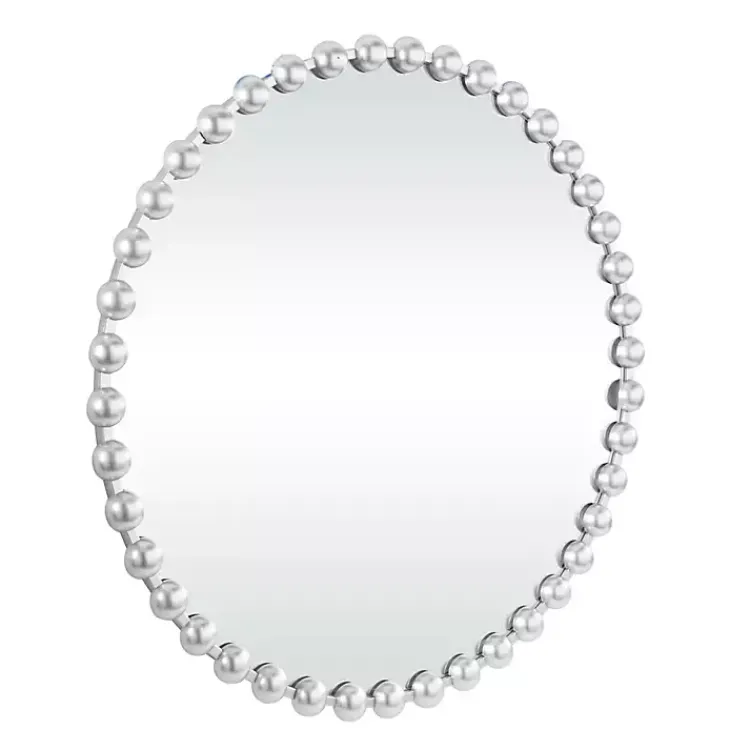 Kirklands Home Round Silver Beaded Wall Mirror Discount
