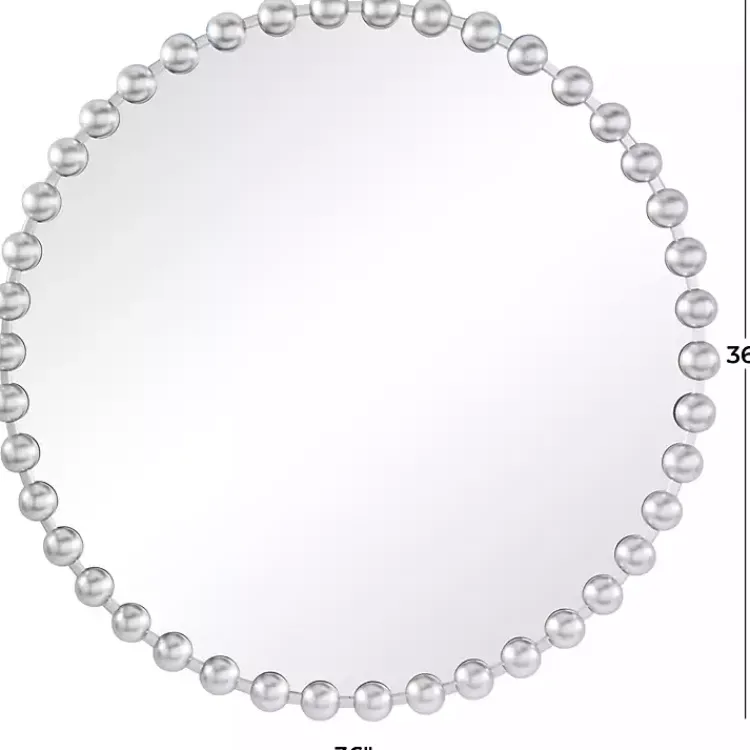Kirklands Home Round Silver Beaded Wall Mirror Discount