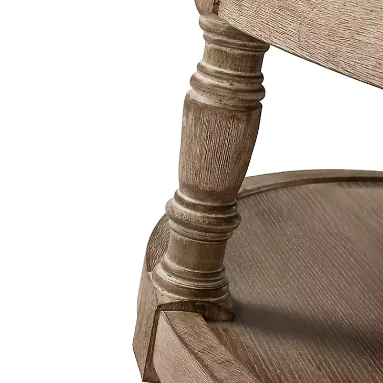 Kirklands Home Round Cepheus Tufted Ottoman Tan Outlet