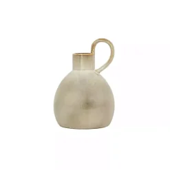 Vases>Kirklands Home Round Oversized Handle Jug Vase Tan