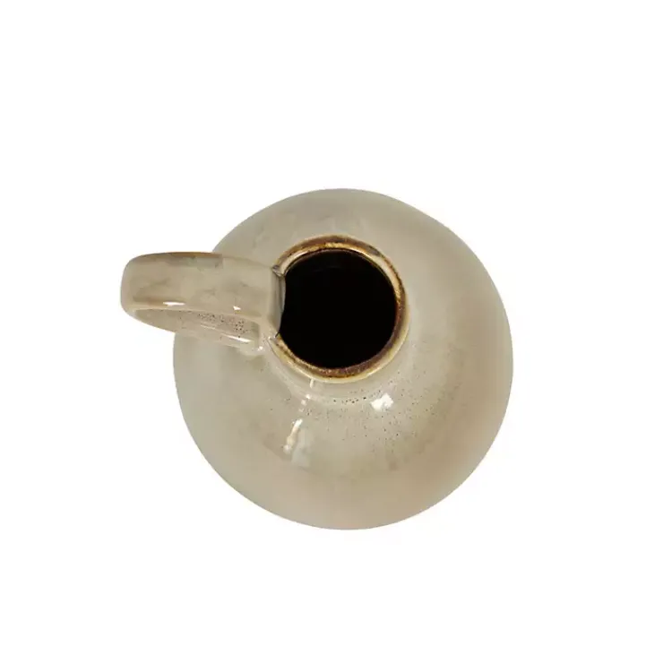 Vases>Kirklands Home Round Oversized Handle Jug Vase Tan