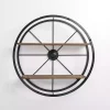 Kirklands Home Round Wagon Wheel Wall Shelf