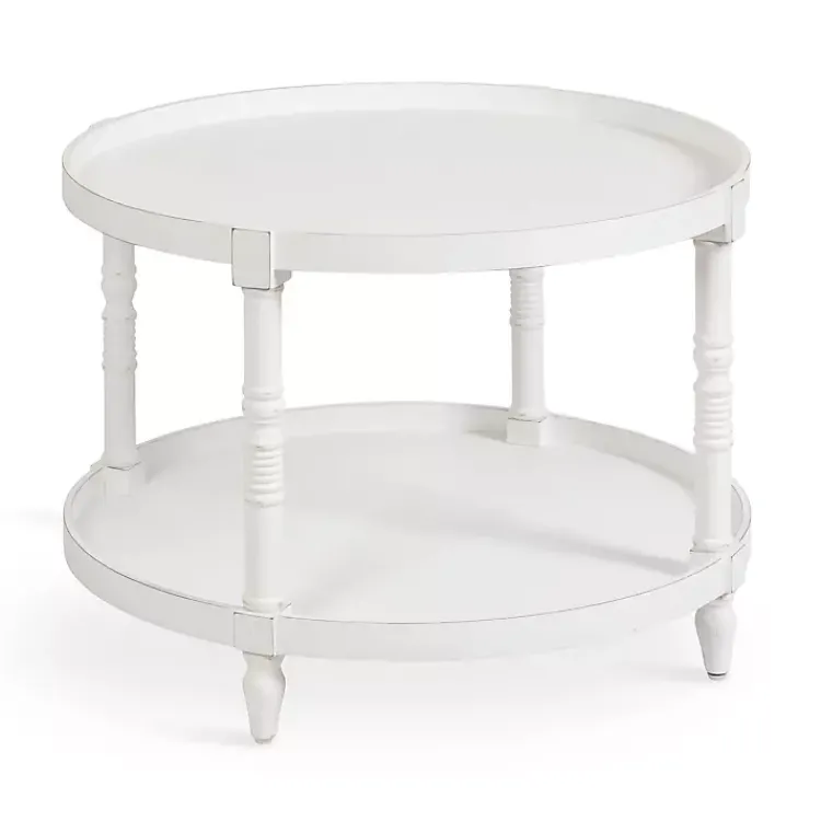 Kirklands Home Round Bellport Coffee Table White Discount