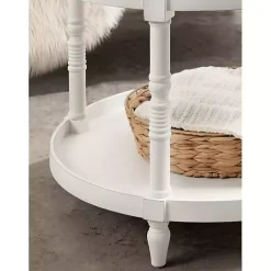 Kirklands Home Round Bellport Coffee Table White Discount