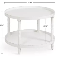 Kirklands Home Round Bellport Coffee Table White Discount