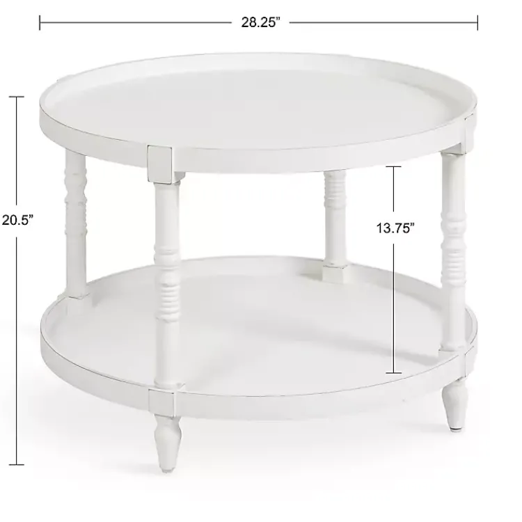 Kirklands Home Round Bellport Coffee Table White Discount