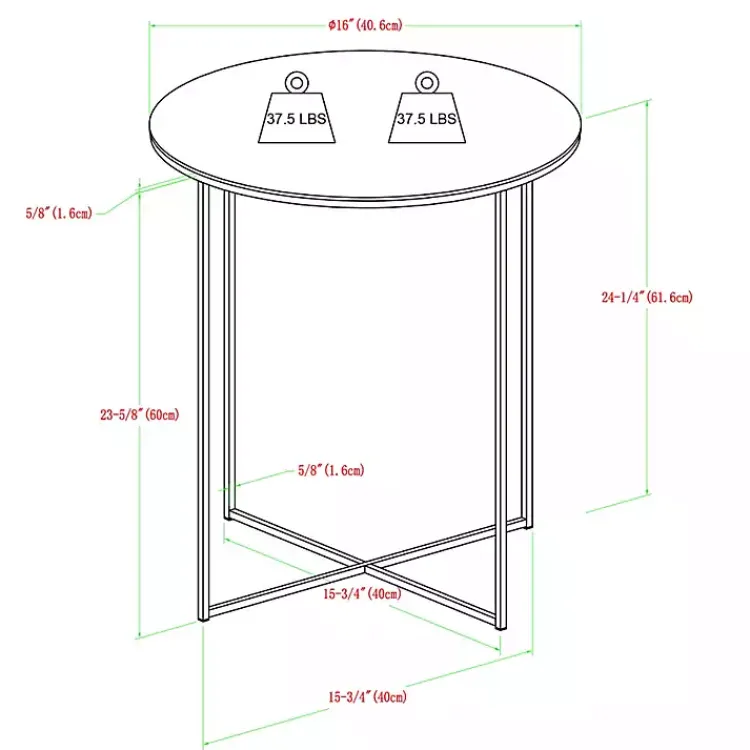 Kirklands Home Round Marble and Gold Accent Table White Clearance