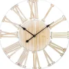 Kirklands Home Round White Metal and Wood Wall Clock Best