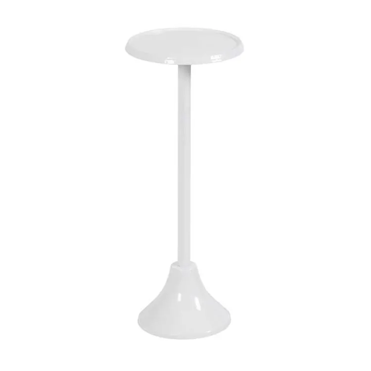 Kirklands Home Round Metal Layla Accent Table White New
