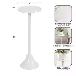 Kirklands Home Round Metal Layla Accent Table White New