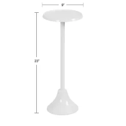 Kirklands Home Round Metal Layla Accent Table White New