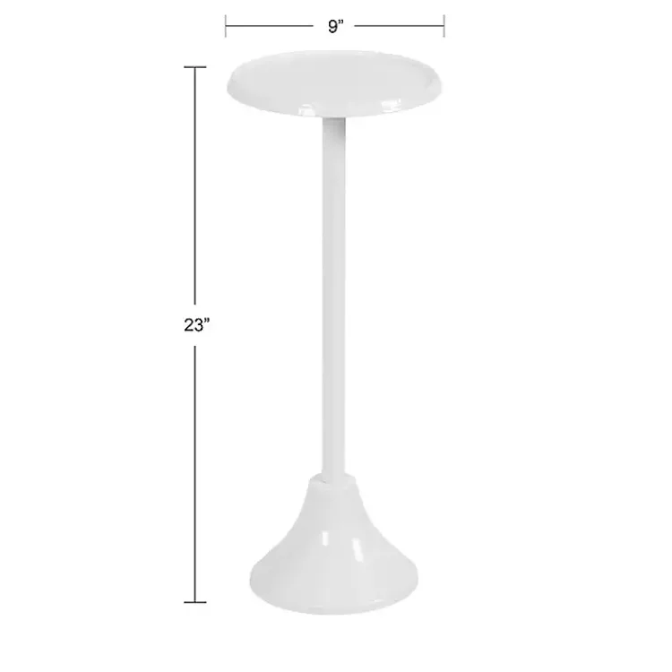 Kirklands Home Round Metal Layla Accent Table White New
