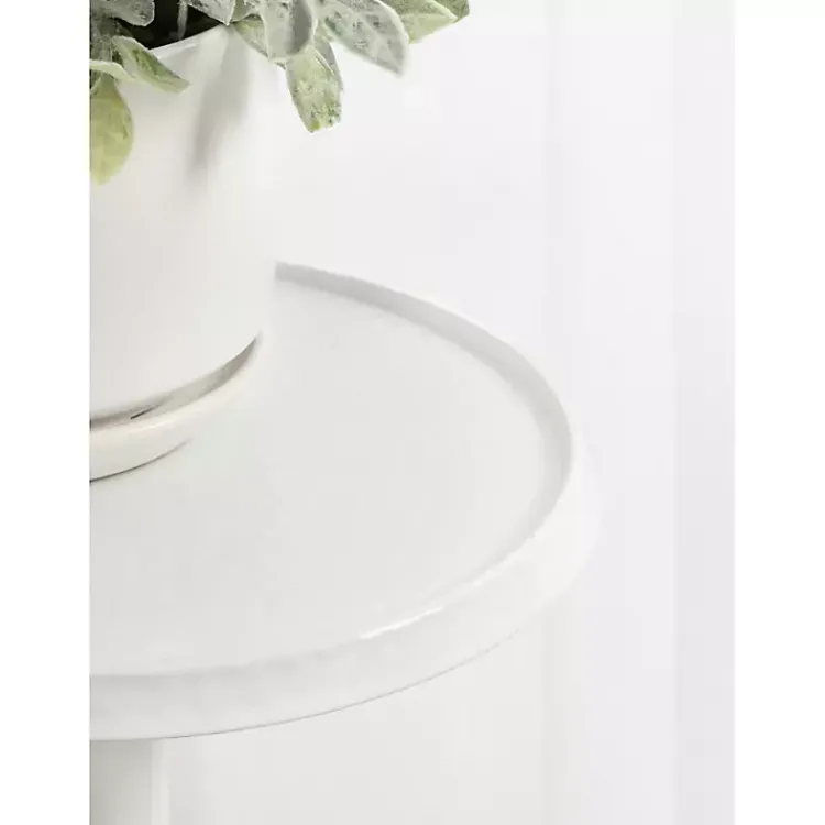 Kirklands Home Round Metal Layla Accent Table White New