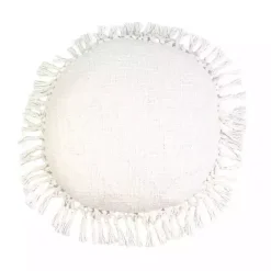 Pillows>Kirklands Home Round Tassel Pillow White