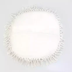 Pillows>Kirklands Home Round Tassel Pillow White