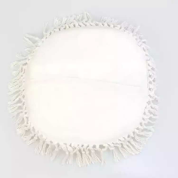 Pillows>Kirklands Home Round Tassel Pillow White
