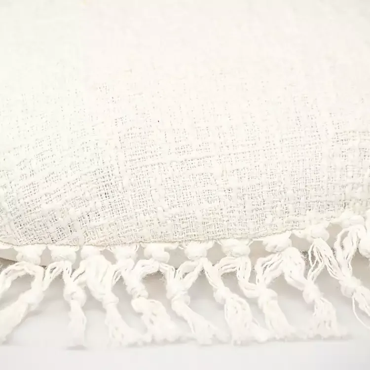 Pillows>Kirklands Home Round Tassel Pillow White