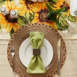 Kirklands Home Round Woven Lattice Placemats, Set of 6 Brown Clearance