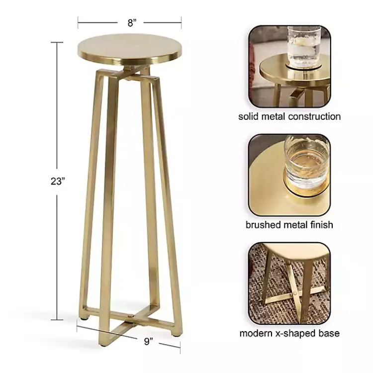 Kirklands Home Round Zia Metal Accent Table Gold Discount