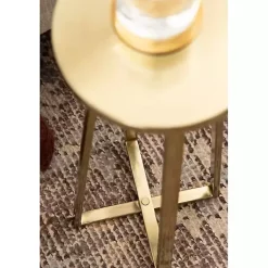 Kirklands Home Round Zia Metal Accent Table Gold Discount