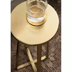 Kirklands Home Round Zia Metal Accent Table Gold Discount
